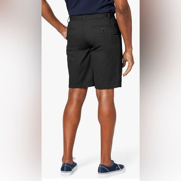 NWT Dockers Men’s Black Supreme Flex Ultimate Shorts Chino Flat Front - Size 30” - Picture 9 of 11